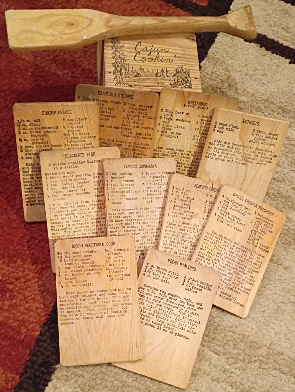 Wooden Recipe Card Set - Natural Wood